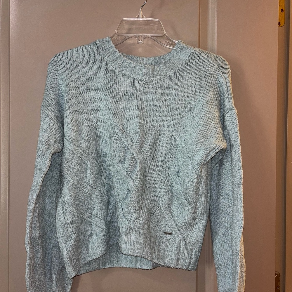 Hollister Light Blue Cable Knit Sweater